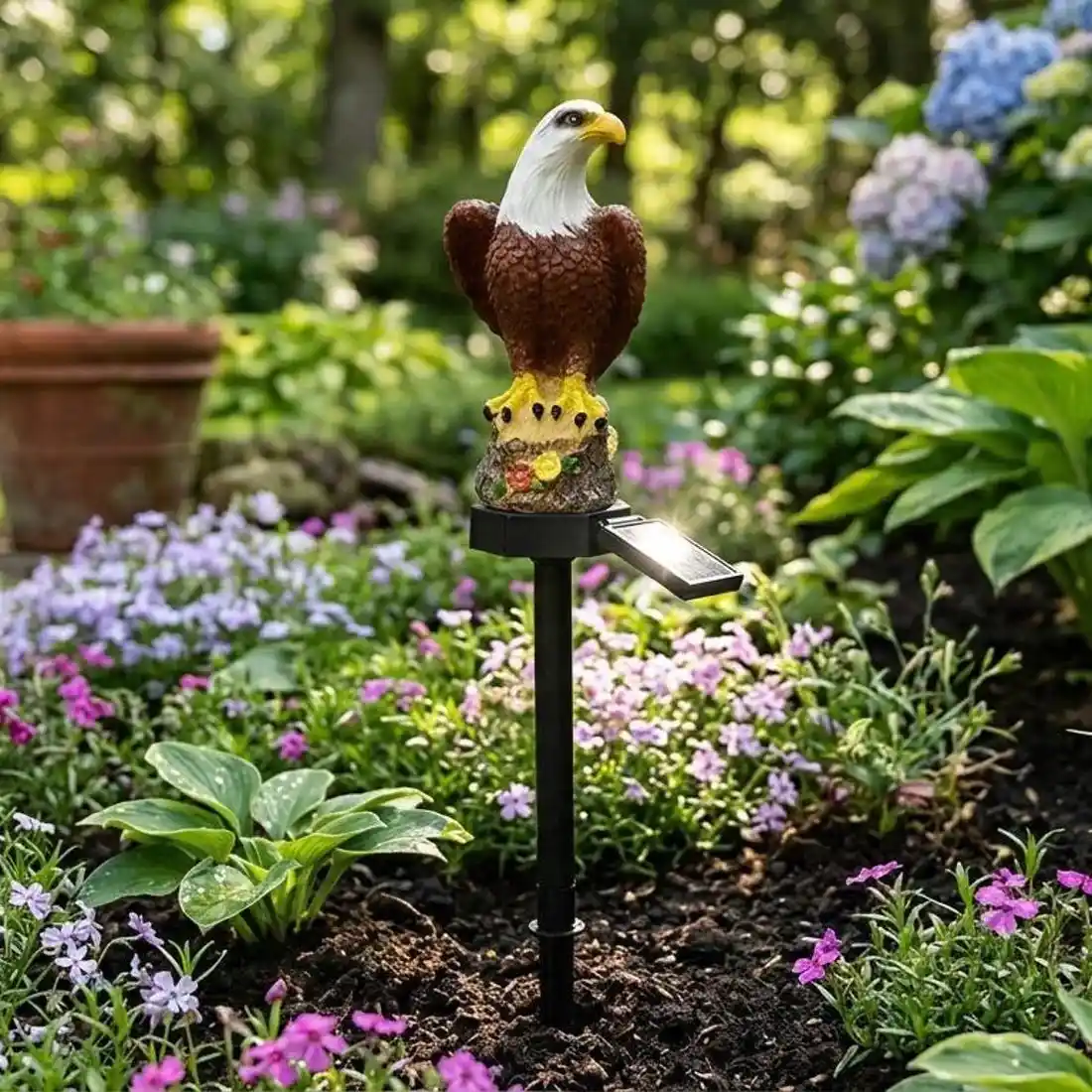 Solar Bald Eagle Garden Stake Light Patriotic Yard Decor